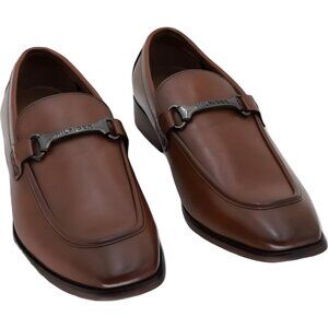 Tommy Hilfiger Senner Brown Leather Bit Loafers Slip-On Dress Shoes 10.5M